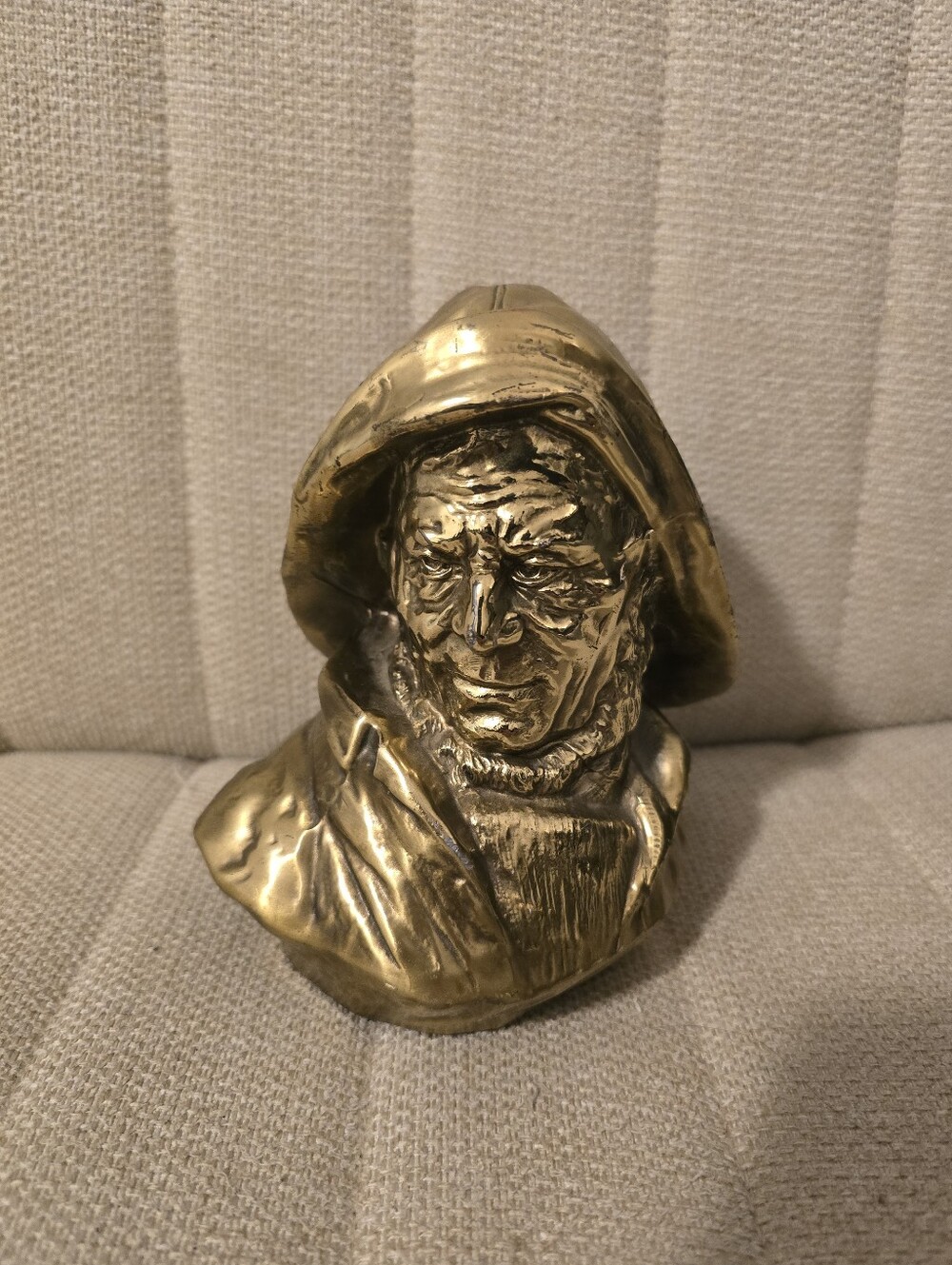 NAUTICAL BRASS CLAD SEAMAN'S BUST PAPERWEIGHT